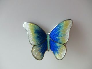 Vintage Sterling Silver & Enamel Butterfly Pin