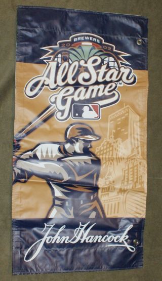 2002 Miller Park Milwaukee Brewers Mlb All Star Game Banner 18 " By 34 " Batter