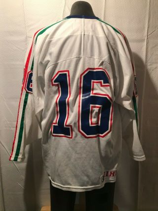 2000 - 2002 Team Italy Game Worn Men ' s World Junior Hockey Jersey Size Large NOBR 2