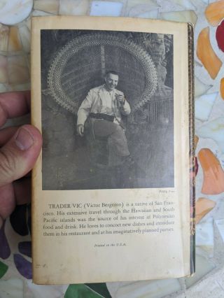 1946 Trader Vic ' s Book Of Food And Drink 1st Edition HC/DJ/Tiki Drinks/ VG 3