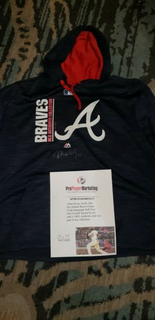Matt Kemp Atlanta Braves Game Autograph Pull Over Sweatshirt Mlb All Star