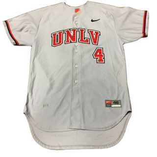 Vtg Nike Unlv Las Vegas Rebels Baseball Game Worn Issued Jersey Size 46 Gray