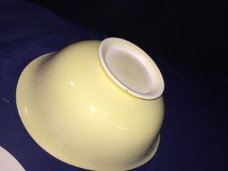 Vintage Mid Century Modern Yellow & White Ceramic Lidded Casserole Dish 11x4” 3