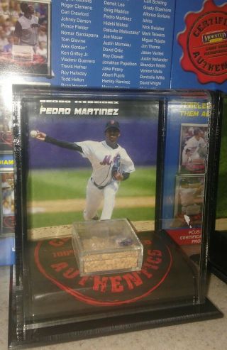 Pedro Martinez Ny Mets 2007 Mounted Memories Game Dirt Display Case
