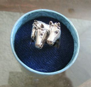 3 Horse Head Vintage Sterling Silver Ring - Equestrian Jewelry
