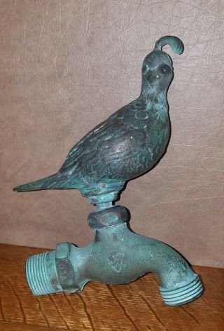 Vintage Brass Bird Handle Garden Water Spigot Faucet Tap Valve Arrowhead
