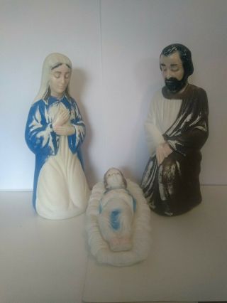 Vintage Empire Blow Mold Nativity Set - Mary,  Joseph,  Baby Jesus