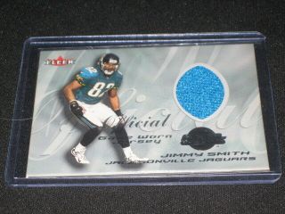 Jimmy Smith Jaguars Fleer Certified Authentic Game Worn Jersey Card