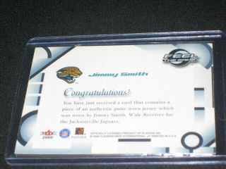 JIMMY SMITH JAGUARS FLEER CERTIFIED AUTHENTIC GAME WORN JERSEY CARD 2