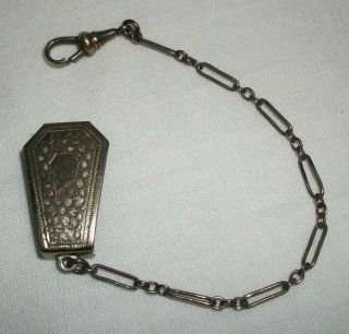 Vintage Nickel Silver Belt Loop Pocket Watch Chain