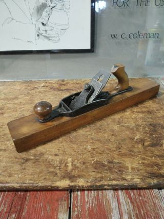 Vintage Union No.  539 Fore Plane Transitional Wood Bottom With Union Blade