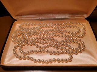 Vintage Mallorca Knotted Pearl Necklace - 60 