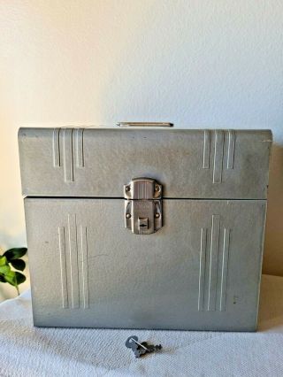 Vintage Acorn Chicago Locking Metal File Box With Keys 12.  5x10x11 Includes 2keys