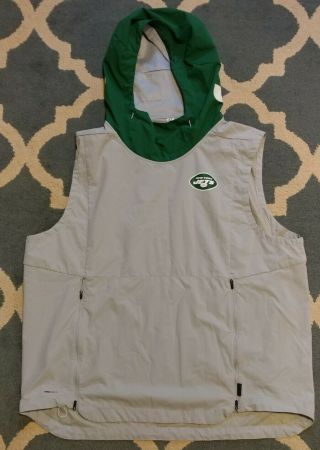 Nike Onfield York Jets Player Team Issued Game Worn Vest Hoodie Shield