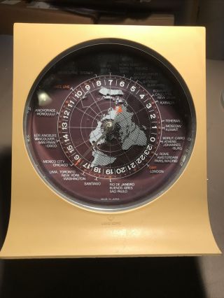 Vintage Lord King Analog Quartz World Clock Japan 1970 