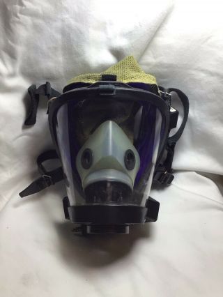 Vintage Survivair Fire Fighter Scba Mask W/ Comm Connections Small