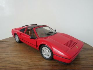 Ferrari 328 Gts Scale 1/18 9.  60 " Metal Diecast Vintage Classic Sport Car Red (6)