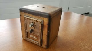 Vintage Eastlake Brass Post Office Combination Lock Box Piggy Bank 1957