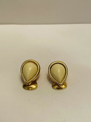 Stunning Vintage Christian Dior Gold Clip On Earrings