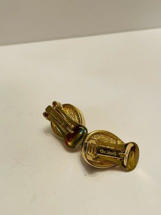 Stunning Vintage Christian Dior Gold Clip On Earrings 2