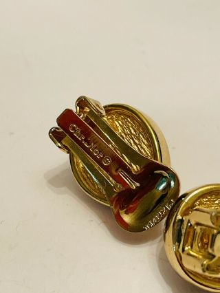Stunning Vintage Christian Dior Gold Clip On Earrings 3