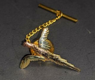 Vintage Landstroms Black Hills Gold Flying Pheasant Tie Tack