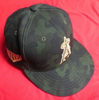 Brad Ausmus 12 Team Issued 2019 Angels Memorial Armed Forces Day Hat Cap Camo