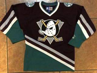 Mighty Ducks Vintage Starter Hockey Jersey,  Sz.  Youth (s/m)