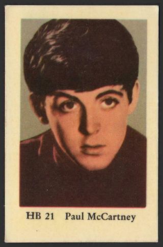 The Beatles - Paul Mccartney - 1965 Vintage Dutch Hb Set Gum Card Hb 21