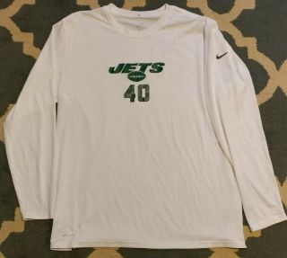 Nike Dri - Fit York Jets Player Team Issued Game Worn Shirt Laundry Tag