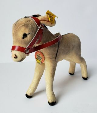Vintage Steiff Mohair Stuffed Animal - Donkey