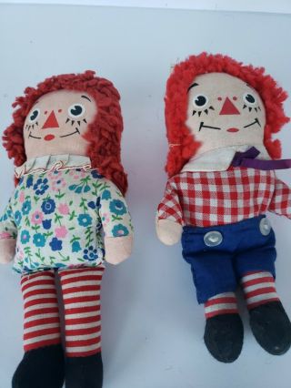 Vintage Raggedy Ann And Andy Mini Rag Dolls Knickerbocker Vintage