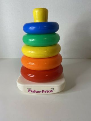 Vintage Fisher Price Rock - A - Stack 627 Plastic Rings Complete