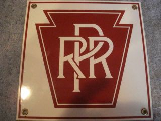 Vintage Porcelain Enamel Metal Railroad Sign - Pennsylvania Railroad (8 " X 8 ")