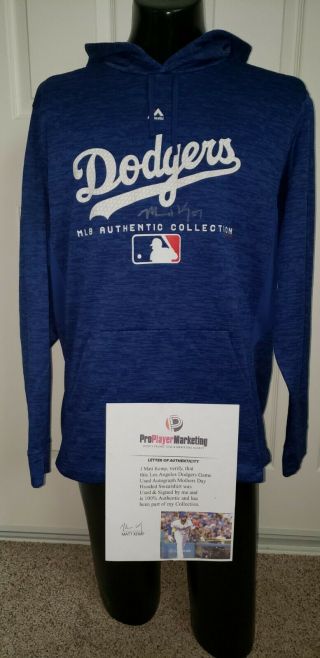 Matt Kemp Dodgers 2018 Mothers Day Game Autograph Hooded Sweatshirt Players