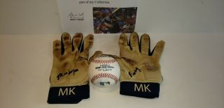 Matt Kemp Braves Game Autograph Batting Gloves & Baseball Mlb All Star