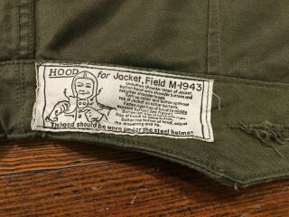 Vintage Ww2 Hood For Jacket Field M - 1943 Medium 38 - 42