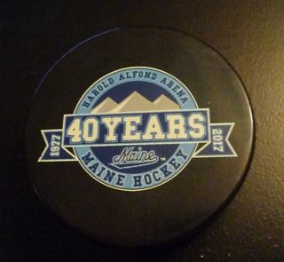 University Of Maine Black Bears Hockey East 2017 Game Puck 40 Years Alfond Arena