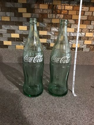 Vintage Coca Cola Bottles 1 Pt 10 Oz Set Of 2
