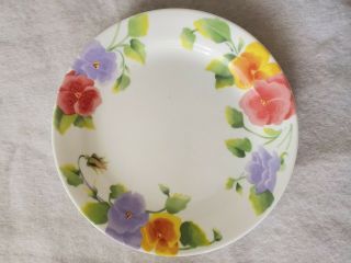 Set Of 4 Vtg Corelle Summer Blush Pansy Bread Plates 7 1/4 " Gorgeous Floral