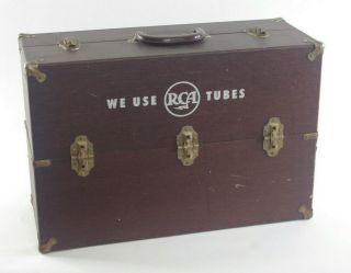 Large,  Brown,  Rca,  Vintage Radio Tv Vacuum Tube Carrying Case,  Excelllent Cond.
