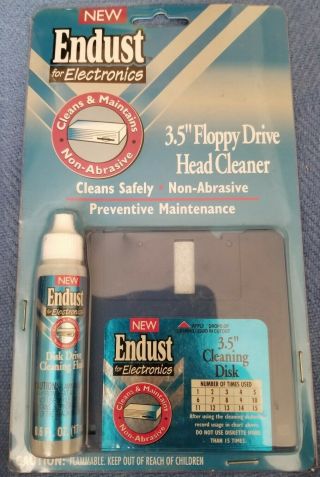 Endust 3.  5 " Floppy Drive Head Cleaner Non - Abrasive Preventive Vintage