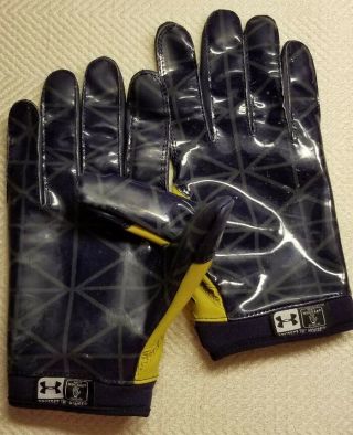 Notre Dame Football Team Issued Player Worn Under Armour Gloves - Size XXL 3