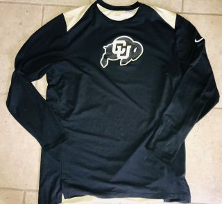 Nike Colorado Buffaloes Cu Team Issued Basketball Warm Up Long Sleeve Shirt Xl