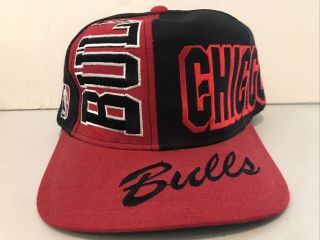 Vintage Chicago Bulls Snapback Hat Cap Red Black