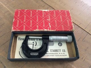 Vintage Starrett Micrometer Caliper No.  436p 1 "