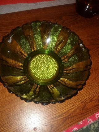 Vintage Dark Green Glass Bowl