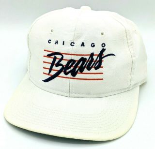 Vintage 80’s Chicago Bears Nfl Football Snapback Hat Cap White Rare Script Pro