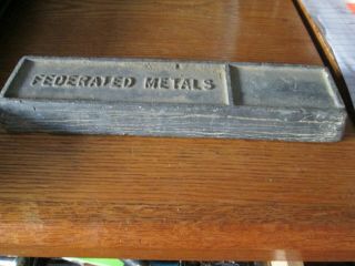 Vintage Nickel Federated Metals Smelting Bar