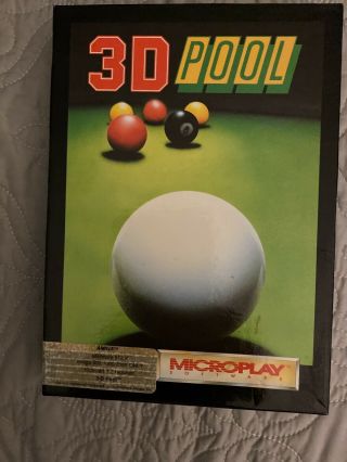 1991 3d Pool By Microplay - Commodore Amiga Vintage Computer Game Nos
